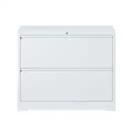 Boyel Living - Lateral File Cabinet 2 Drawer 35.4 Inch Wide Metal Filing Cabinet for Home Office Locking File Cabinet