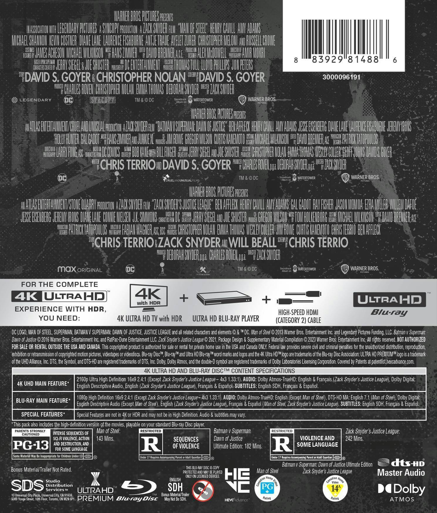 Back. Zack Snyder's Justice League Trilogy (4K Ultra HD + Blu-ray) [UHD].