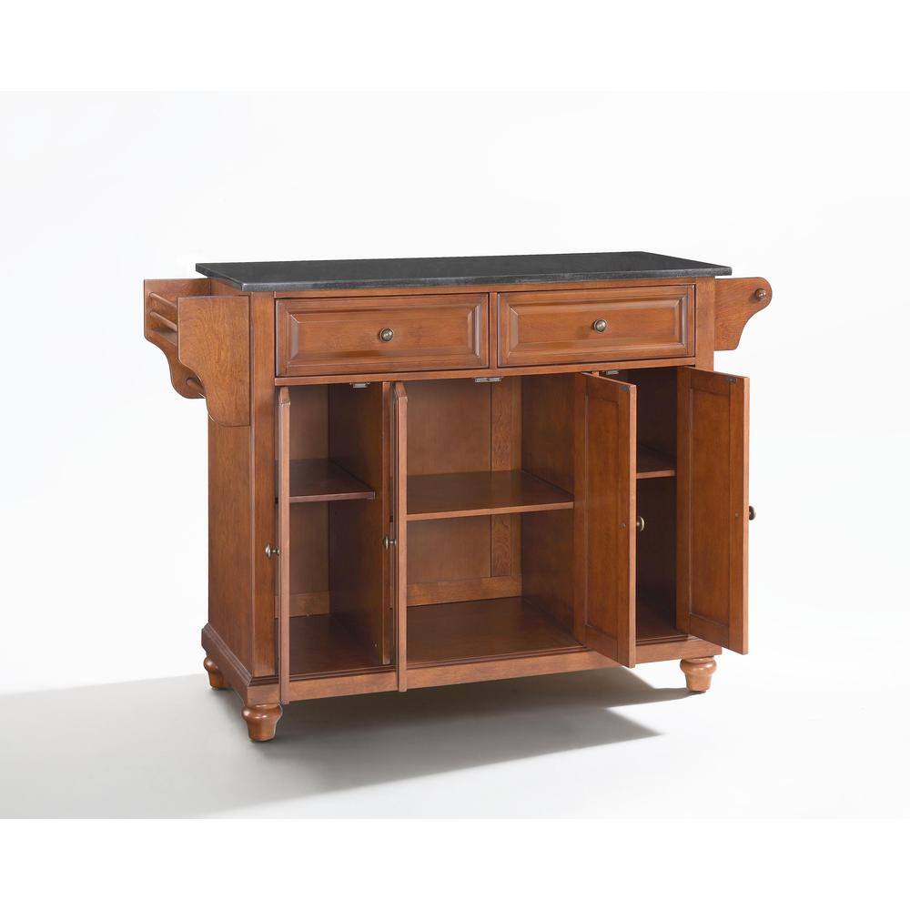 Angle. Crosley Furniture - Cambridge Granite Top Full Size Kitchen Island/Cart - Cherry.