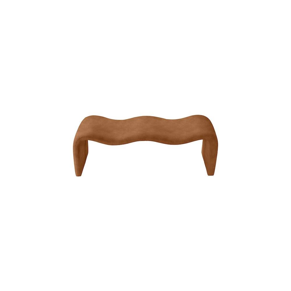 Alt View 4. Meridian Furniture - Willow Cognac Vegan Leather Bench - Brown.