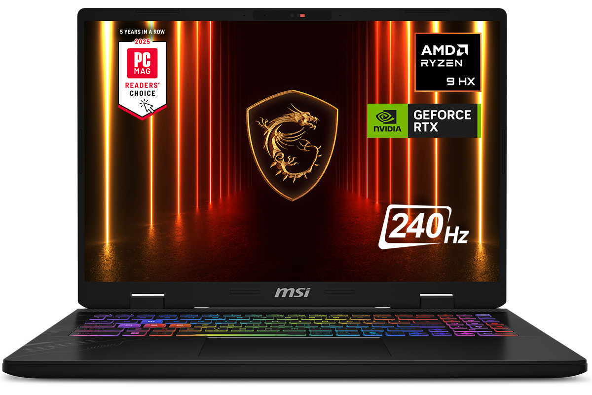 MSI - Crosshair A16 16" 240Hz QHD+ Gaming Laptop - AMD R9-8940HX - GeForce RTX 5060 - 32GB Memory - 1TBSSD - Cosmo Gray - Front_Zoom