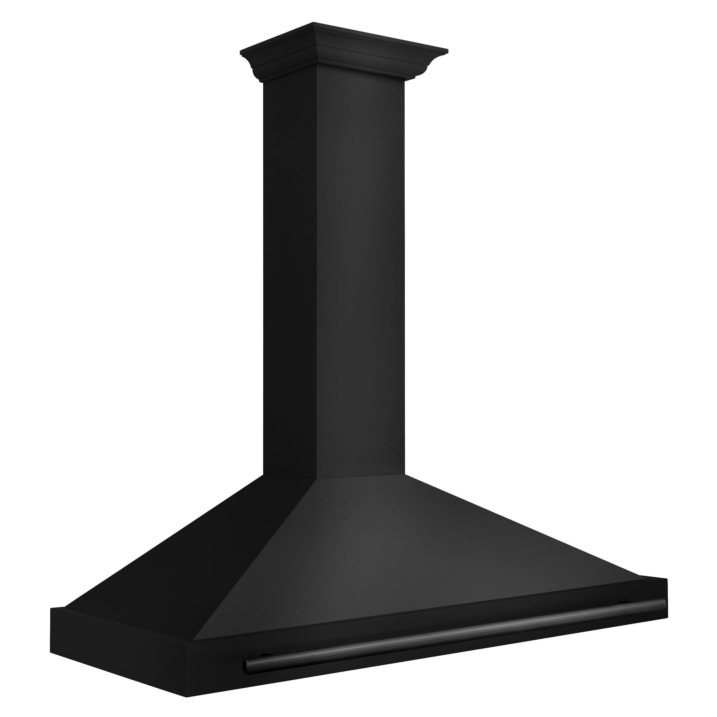 Angle. ZLINE - 48 in. Convertible Wall Mount Range Hood with Black Stainless Steel Handle (BSKB4X-48) - Black Stainless Steel.