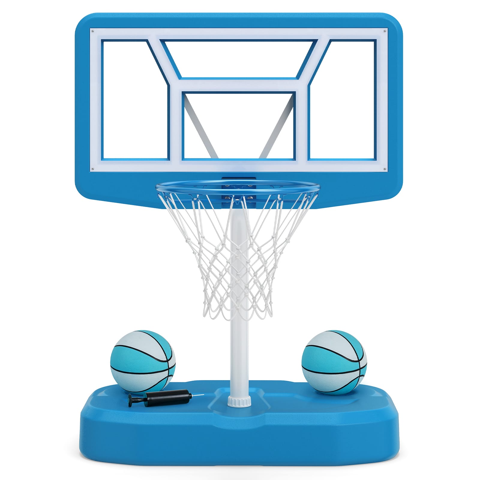 Costway - Outdoor Poolside Basketball Goal System with 42 Inches Shatterproof PC Backboard - Blue price history on PriceWatchPro