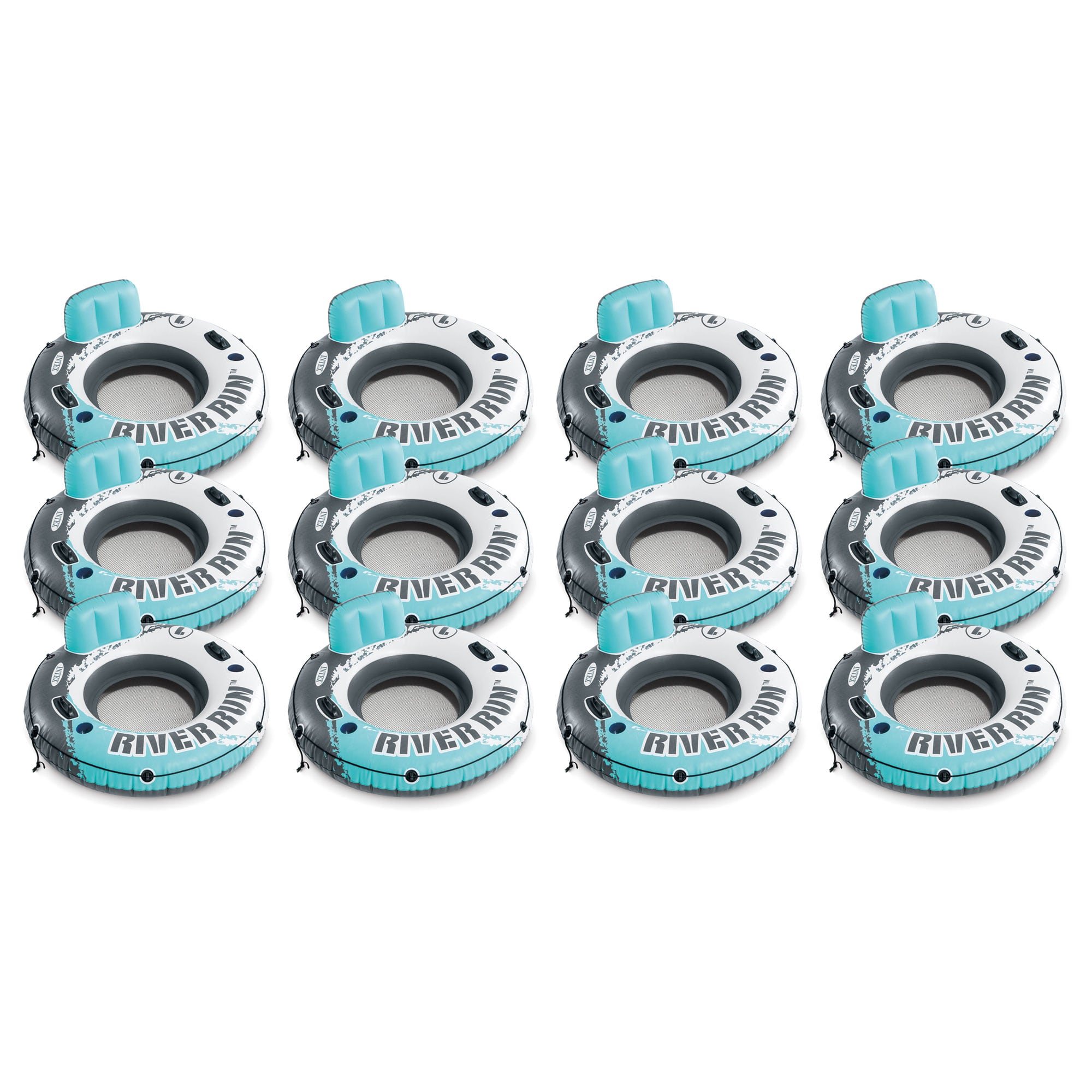 Intex - River Run 1 53" Inflatable Floating Water Tube Lake Raft, (12 Pack) - Red