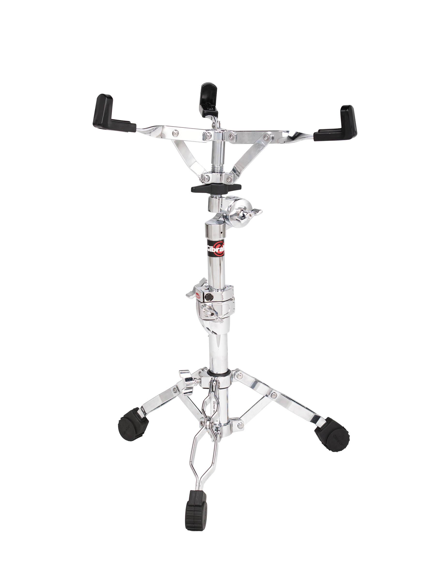 Front. Gibraltar Hardware - Snare Drum Stand, Medium Weight Double Braced Tripod with Super Lock Height Adjustment from 18" to 25".