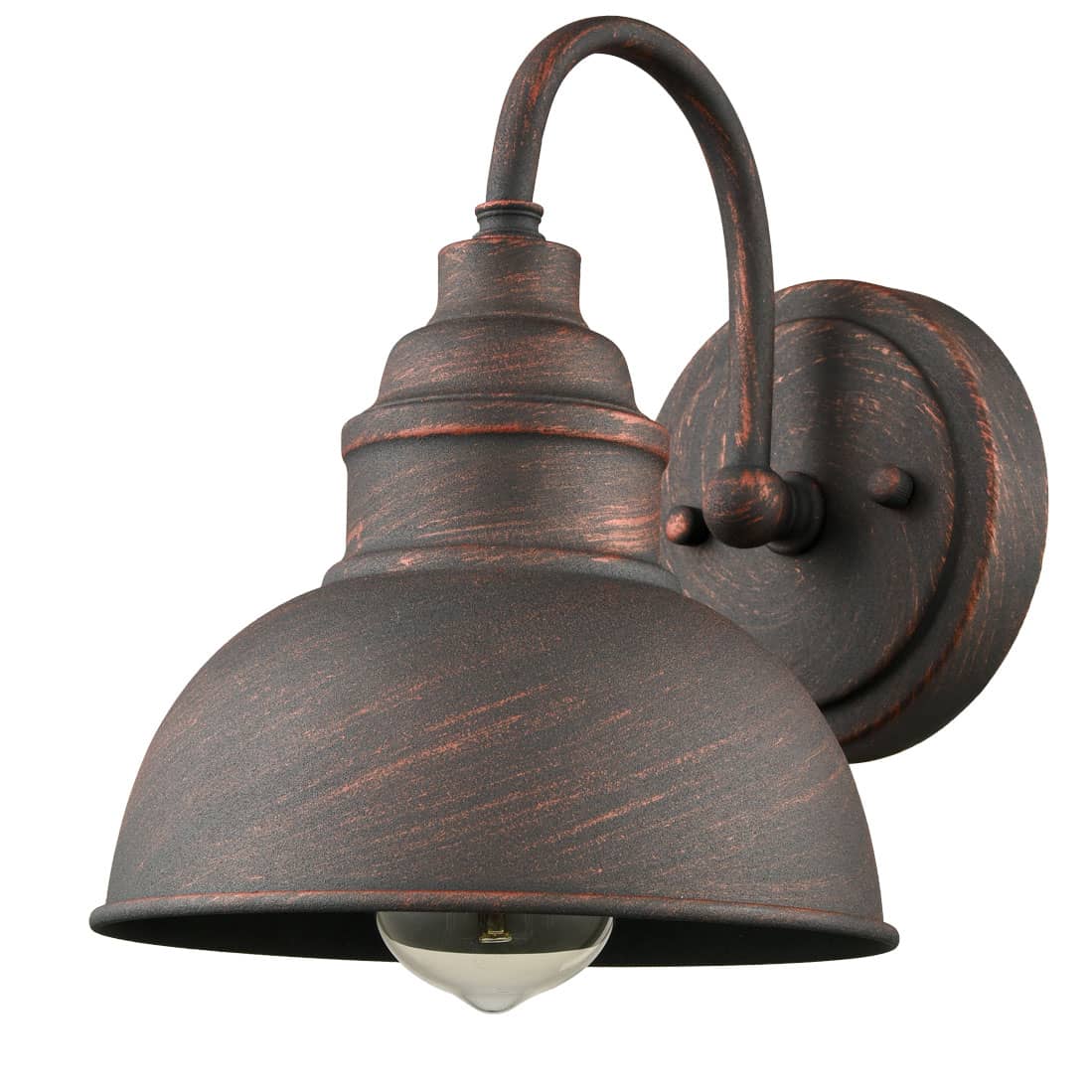 Alt View 4. MOOSE - 2-Pack Farmhouse Indoor/Outdoor Wall Sconce Metal Barn Light - Brushed Copper.