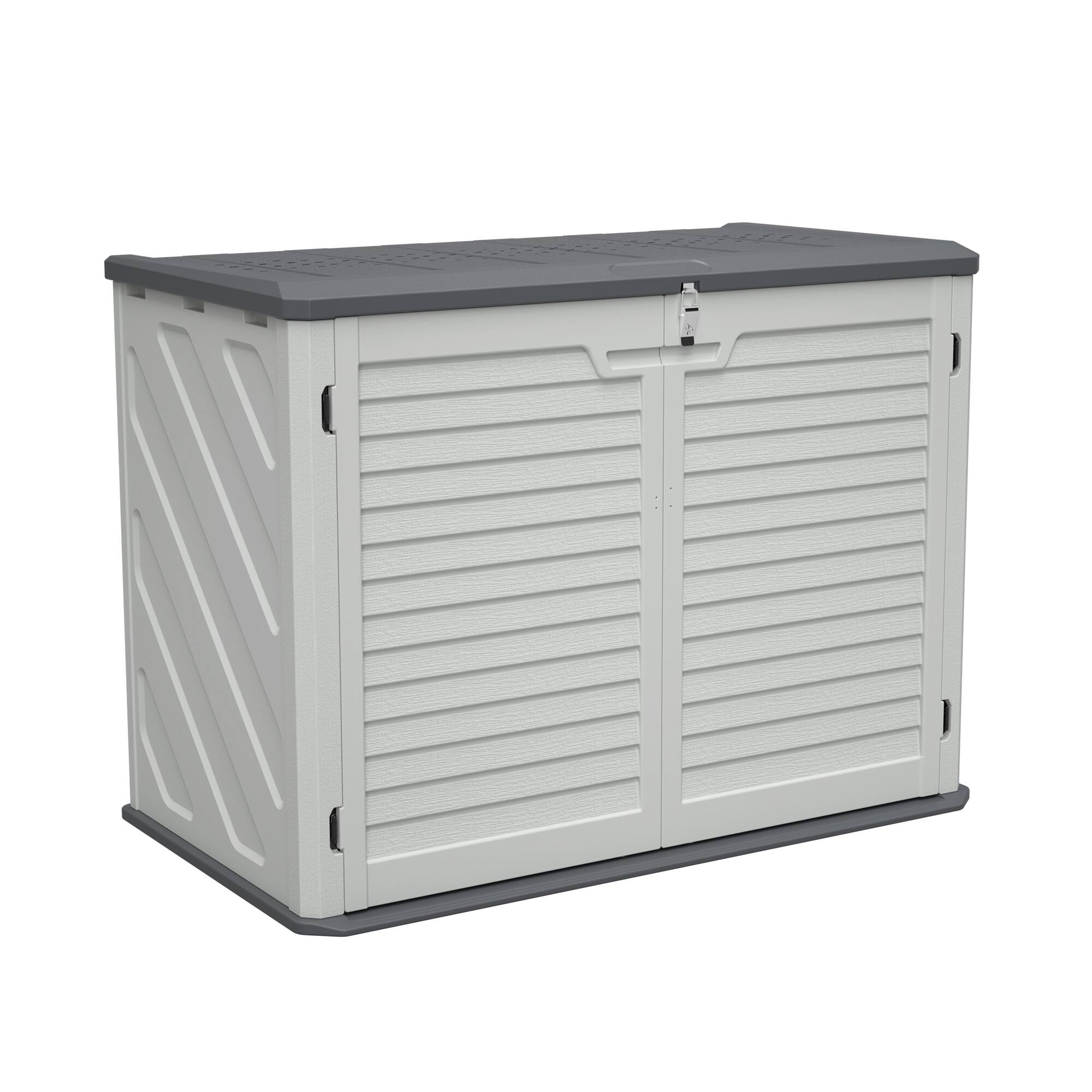 Alt View 5. Mondawe - 28 Cu.ft HDPE Plastic Storage Shed with Removable Shelf - White.