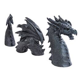 Refined Abode Design - The Dragon Of Falkenberg Castle Moat Lawn Garden Statue Long 14 Tall Cast Stone Gray Finish