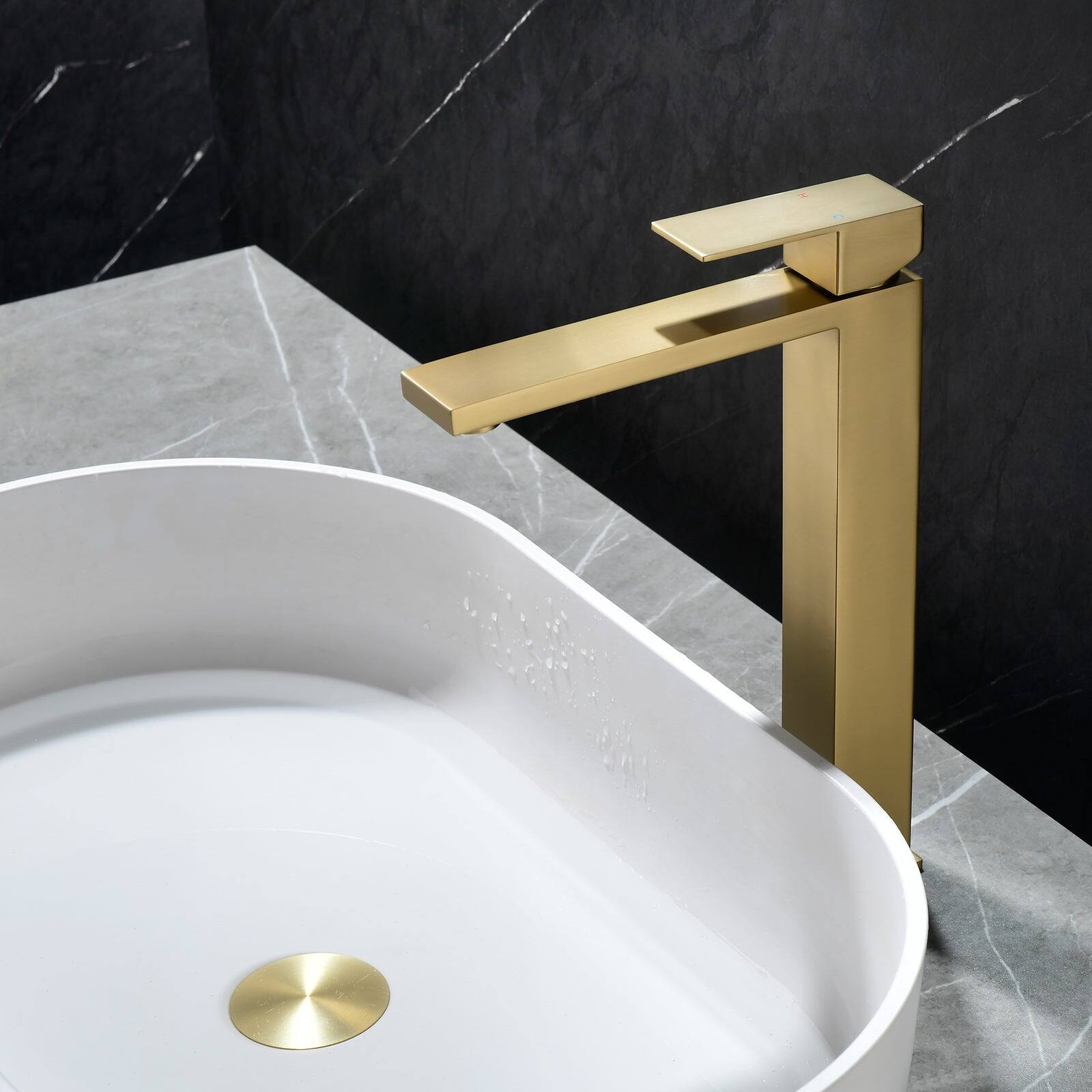 Alt View 4. Boyel Living - Brushed Gold Faucet SUS304 Aerator Spout cUPC Cartridge 60cm Supply Line Pop Up Drain - Brushed Gold.