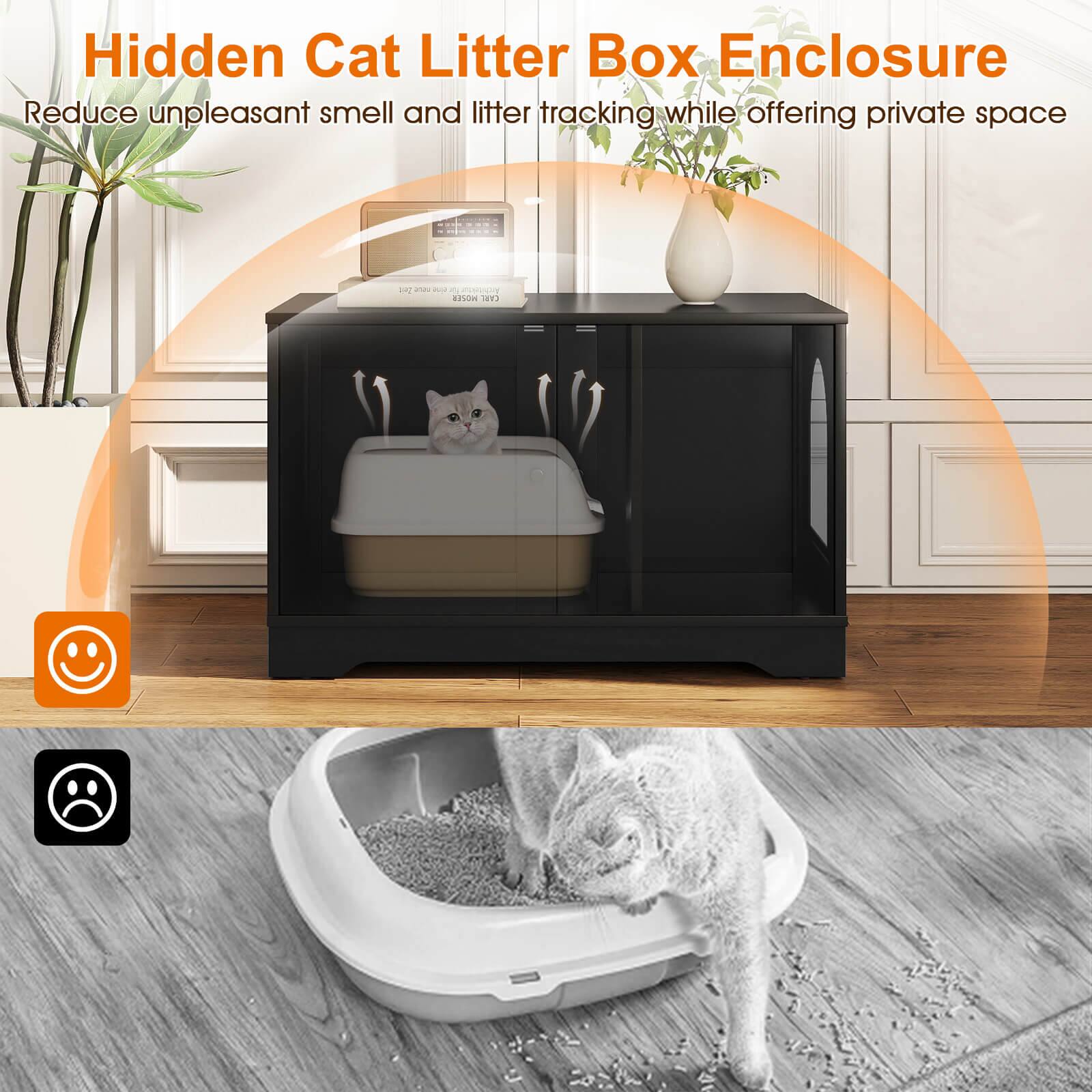 Hidden Cat Litter Box Enclosure  
Reduce unpleasant smell and litter tracking while offering private space