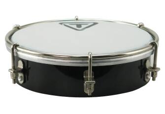 Front. Tycoon Percussion - 6" Wooden Tamborim, Hardwood Shell, Synthetic Head, Brushed Nickel Hardware, Black Finish.