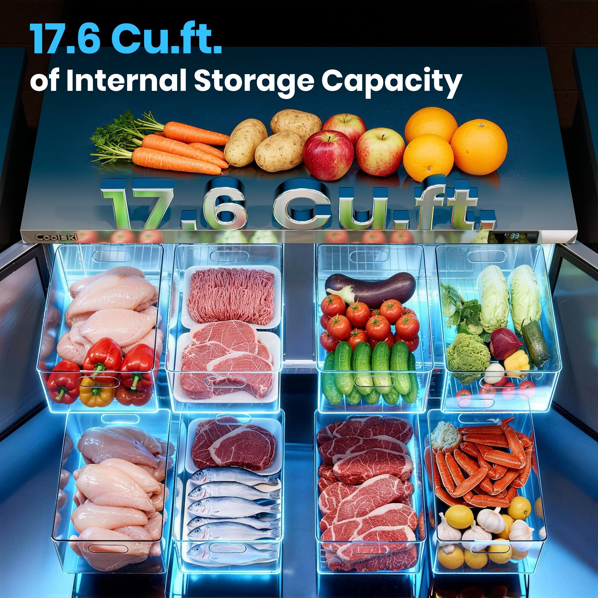 17.6 Cu.ft. of Internal Storage Capacity  
17.6 Cu.ft.