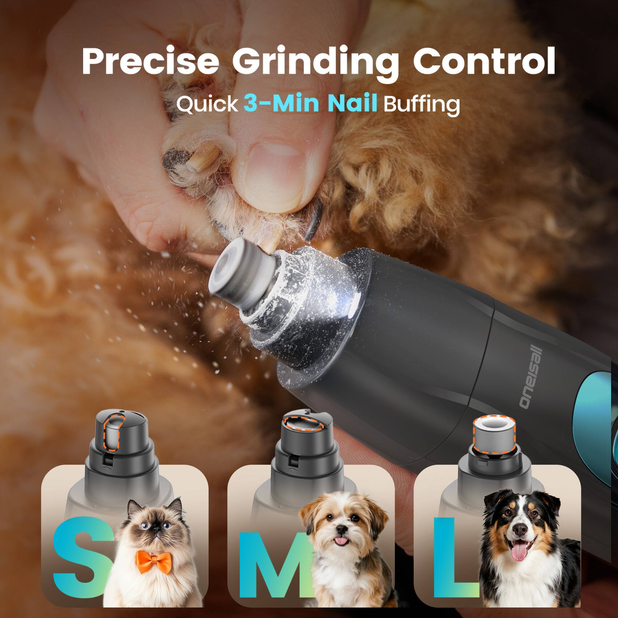 Precise Grinding Control  
Quick 3-Min Nail Buffing  
oneisall  
S M L