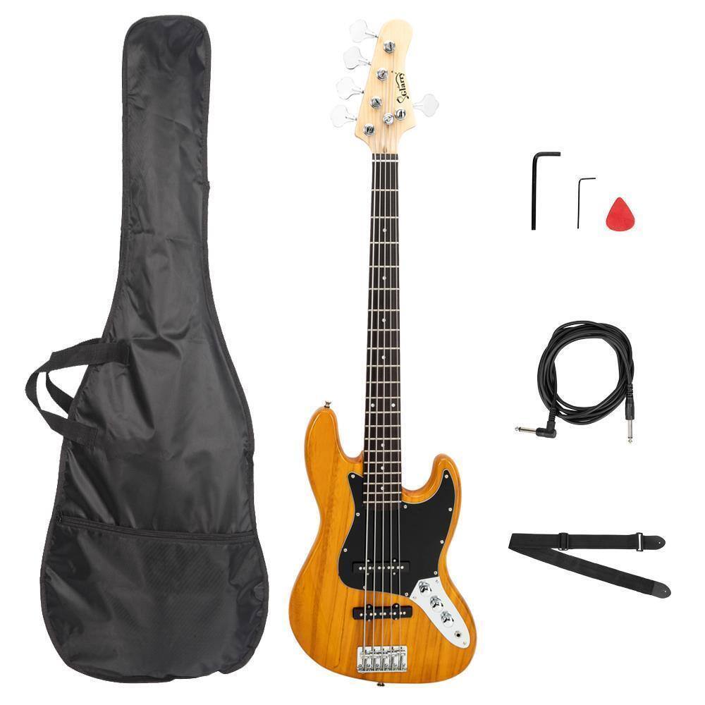 Winado - Gjazz Electric 5 String Bass Guitar For School Beginner With Bag