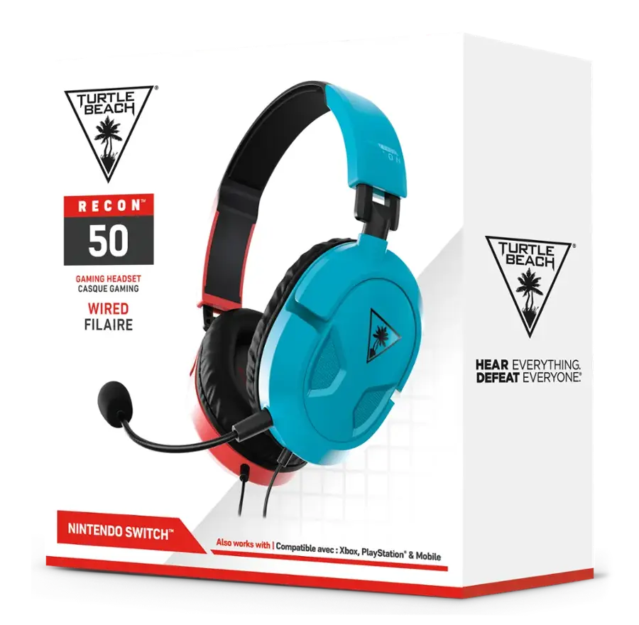 Turtle Beach e TON Recon 50 Gaming Headset: Wired Filaire, Hear Everything. Defeat Everyone. Nintendo Switch Compatible with Xbox, PlayStation & Mobile.