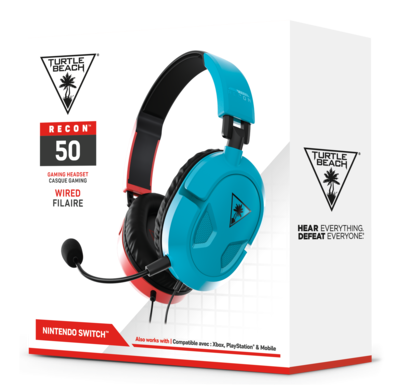 Turtle Beach Recon 50 Wired Gaming Headset for Xbox Series X|S, Xbox One, PS5, PS4, Mobile PC Red/Blue