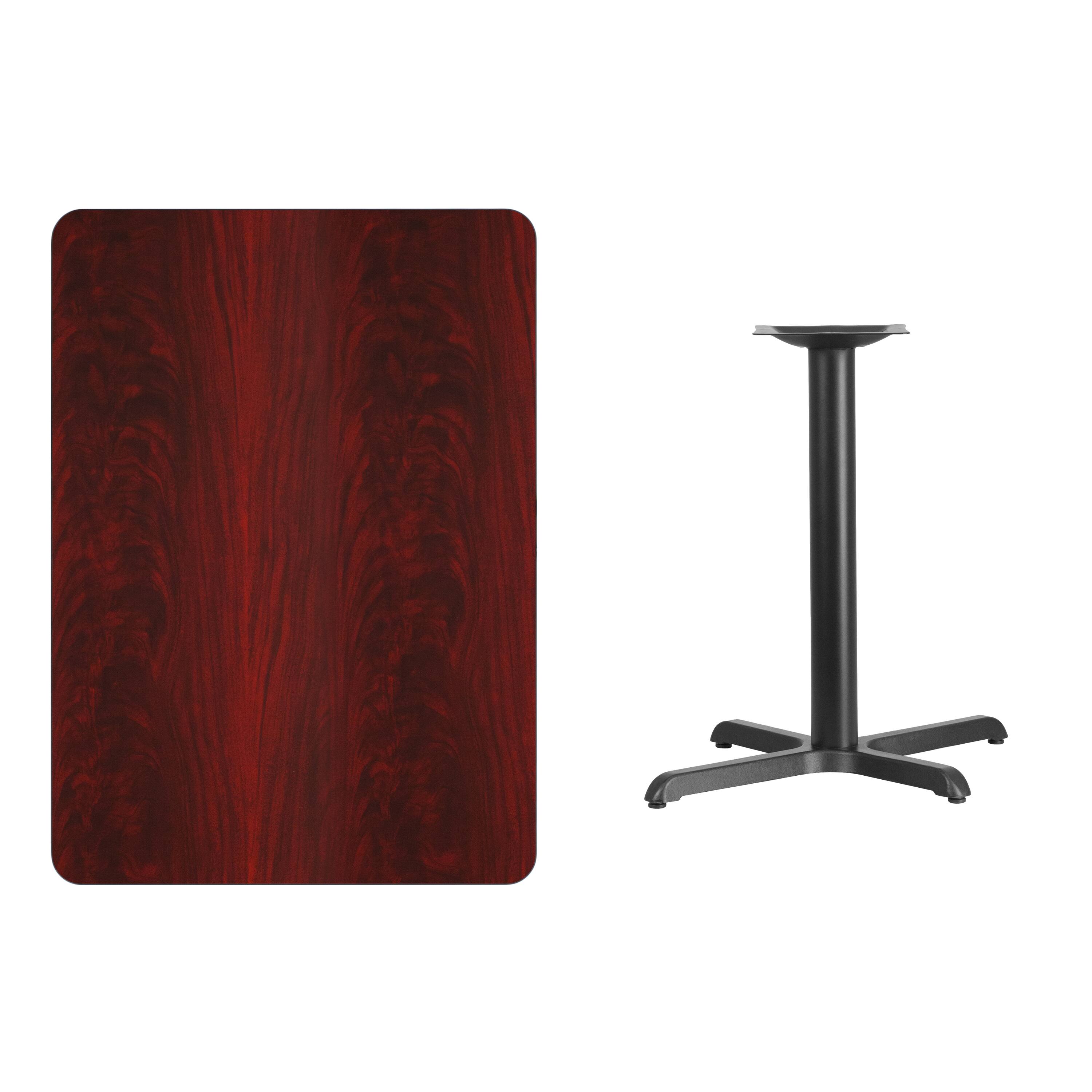 Alt View 3. Emma + Oliver - 30"x42" Rectangular Laminate Table with 23.5"x29.5" Table Height Base - Mahogany.
