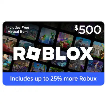 Includes Free $500 ROBLOX Virtual Item Includes up to 25% more Robux