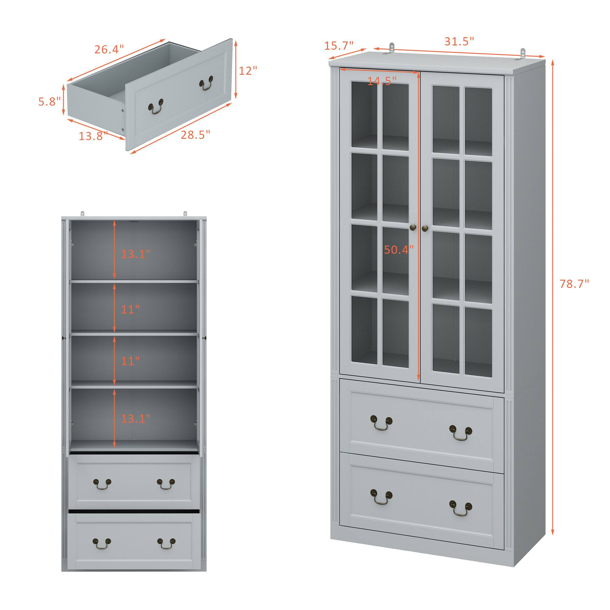 26.4", 12", 5.8", 13.8", 28.5", 15.7", 31.5", 14.5", 50.4", 78.7", 11", 11", 13.1", 13.1"