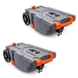 Camco - 39006 Rhino Portable 36 Gal RV Waste Tank w/ Hose & Accessories (2 Pack) - Gray