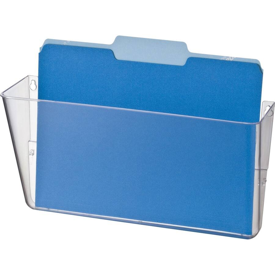 Angle. Officemate - Officemate Mountable Wall File - 7" Height x 13" Width x 4.12" Depth - Clear - Plastic - 1 Each.