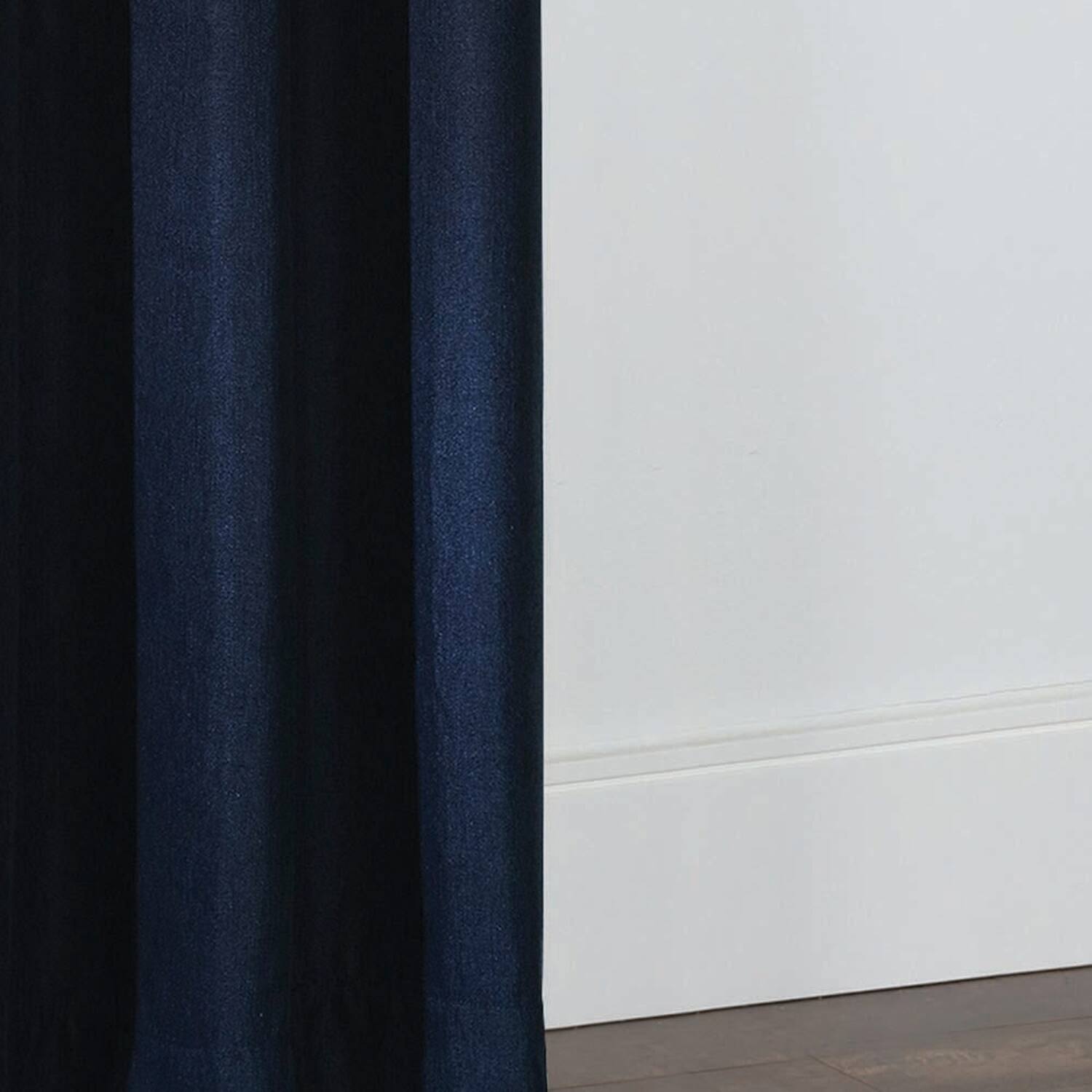Angle. Commonwealth Home Fashions - Thermalogic Cambridge Room Darkening Textured Fabric Reduce Light Grommet Curtain Panel 52" x 95" Navy - Navy.