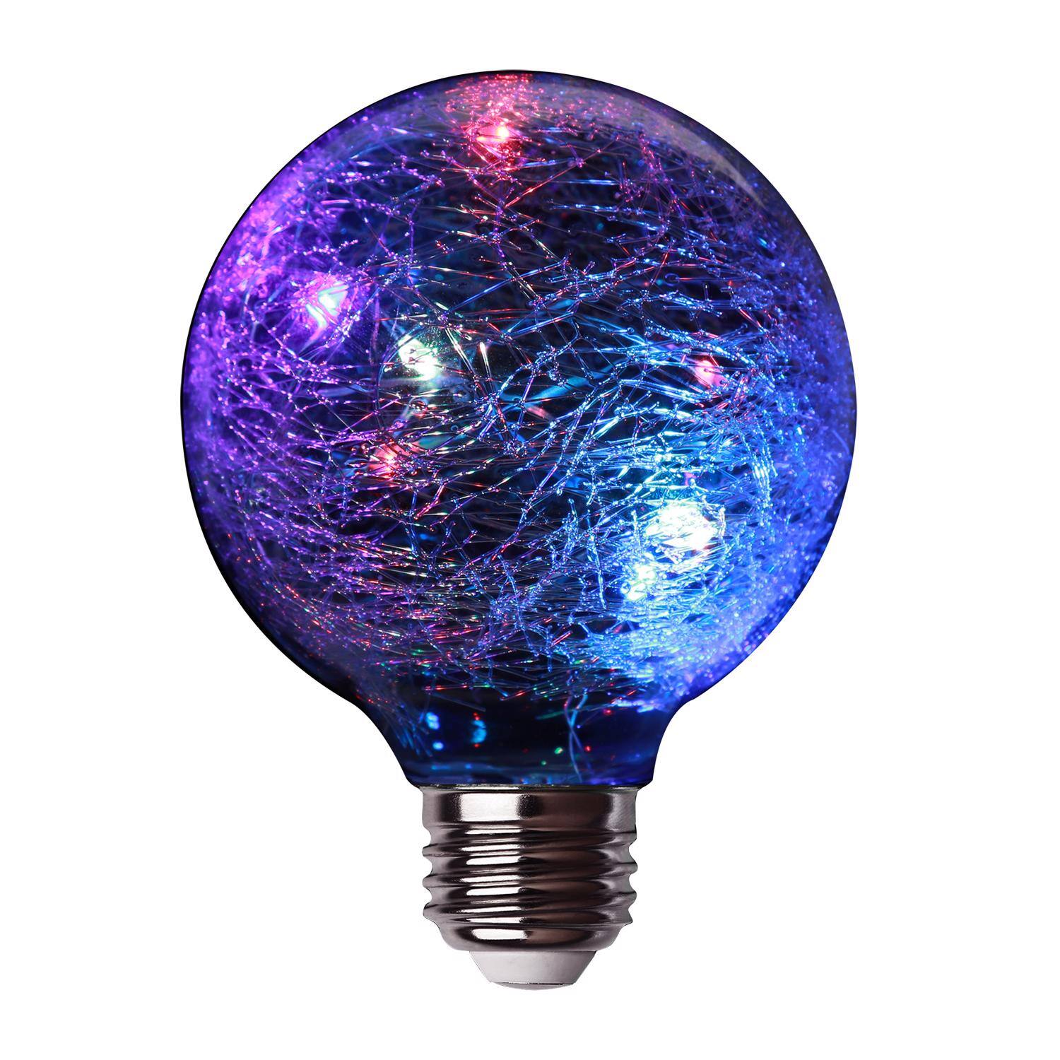 Angle. FEIT ELECTRIC - Feit G25 E26 (Medium) LED Bulb Multi-Colored 1 Watt Equivalence 1 pk.