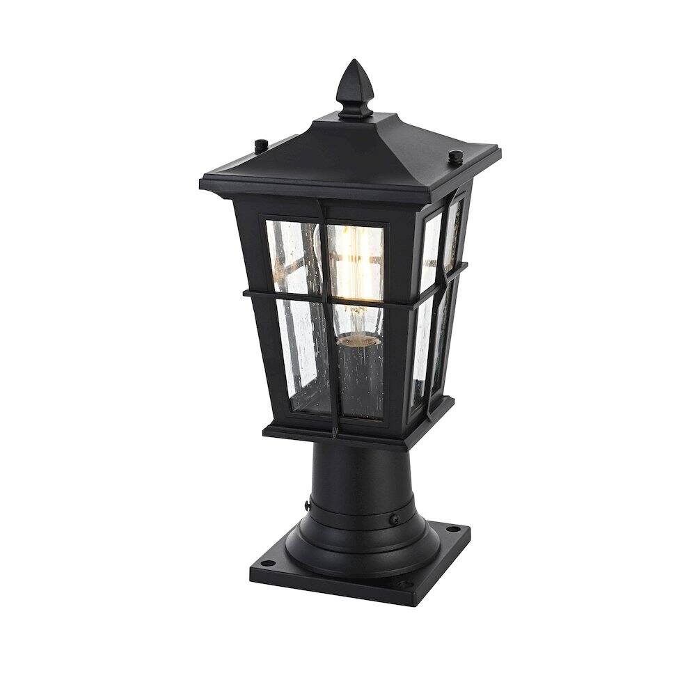 Angle. Elegant Lighting - Bodine 7 inch Outdoor Pendant in Black - Black.
