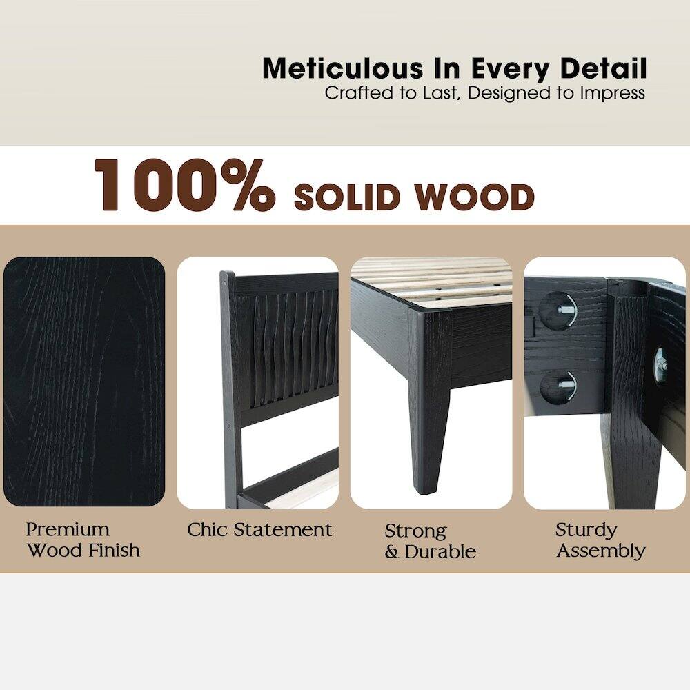 Meticulous In Every Detail  
Crafted to Last, Designed to Impress  

100% SOLID WOOD  

Premium Wood Finish  
Chic Statement  
Strong & Durable  
Sturdy Assembly
