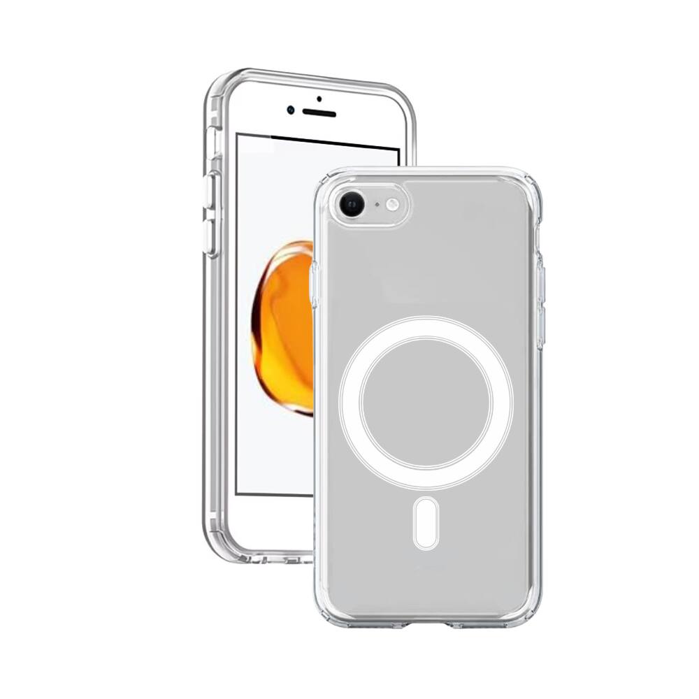 Alt View 4. Qixxronics - Shockproof Magnetic Case for iPhone 7 / 8 / SE2 / SE3 Phone Cover Compatible with Wireless Charging - Clear.