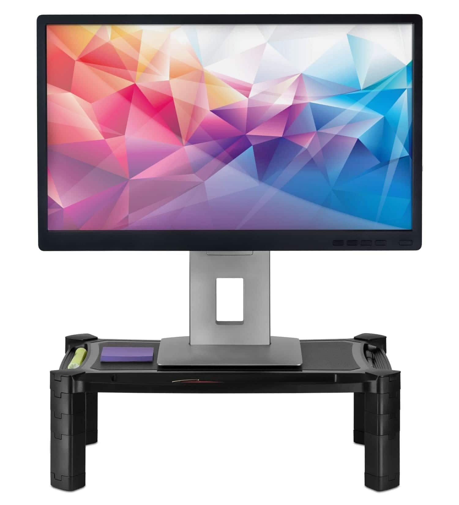 Mount-It! - Height Adjustable Printer & Monitor Stand with Storage Grooves, Up to 6.6" Elevation & 22 lb Capacity - Black