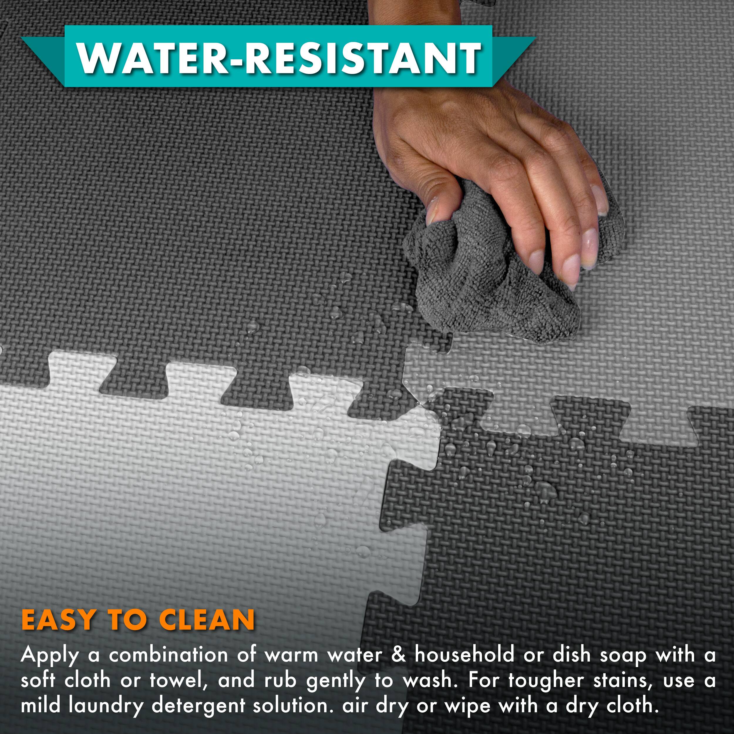 **WATER-RESISTANT**

**EASY TO CLEAN**

Apply a combination of warm water & household or dish soap with a soft cloth or towel, and rub gently to wash. For tougher stains, use a mild laundry detergent solution. Air dry or wipe with a dry cloth.