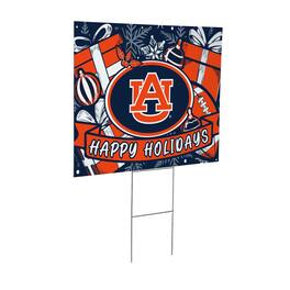 Evergreen Enterprises - Auburn Tigers 24" x 18" Happy Holidays Christmas Outdoor Staked Yard Sign - Multicolor