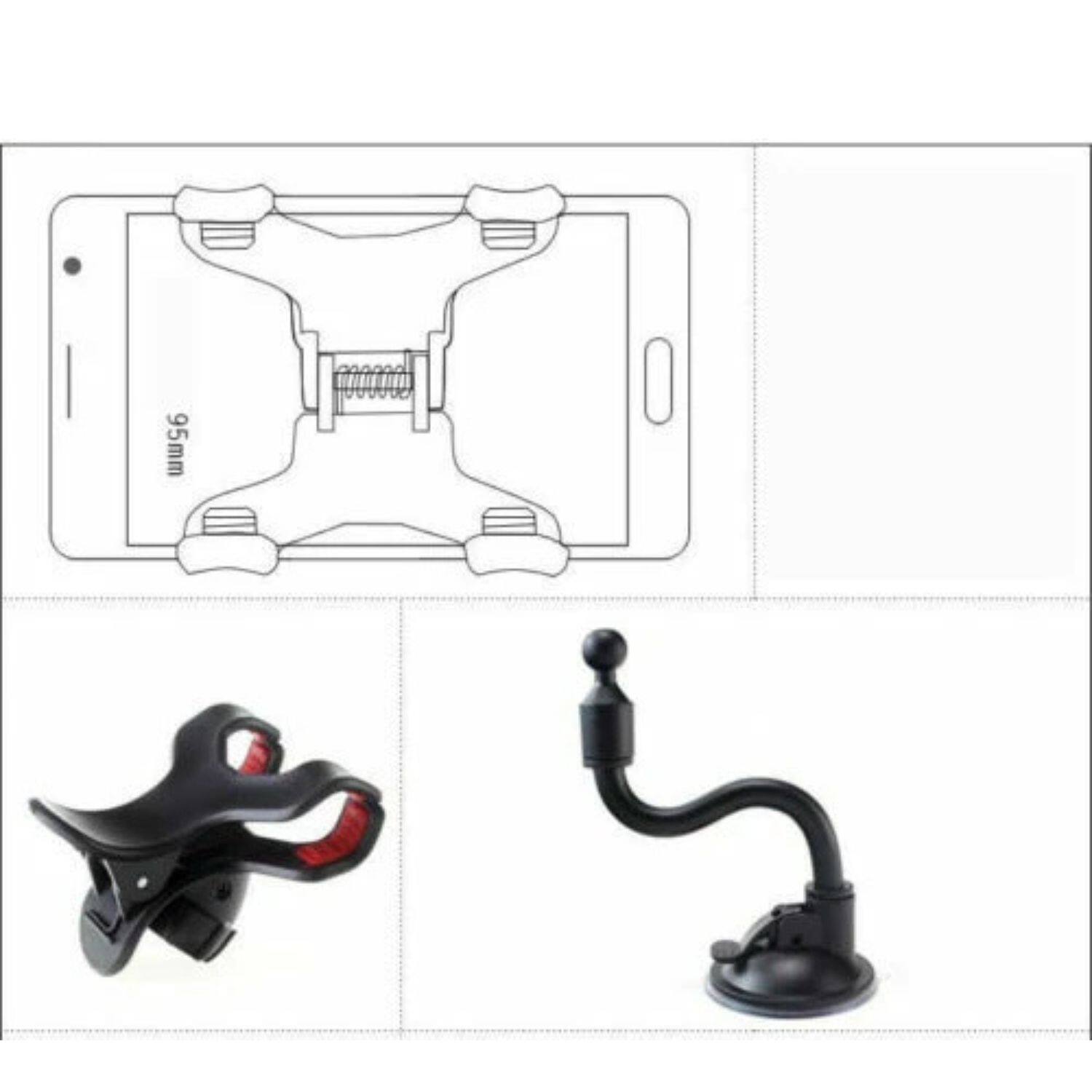 Angle. Home Collection - Car Windshield Suction Cup Mount Holder – Adjustable Mobile Cell Phone Cradle Stand for GPS and Smartphones - Black.