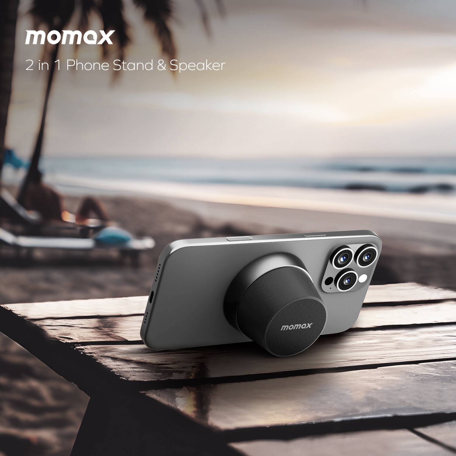 momax  
2 in 1 Phone Stand & Speaker