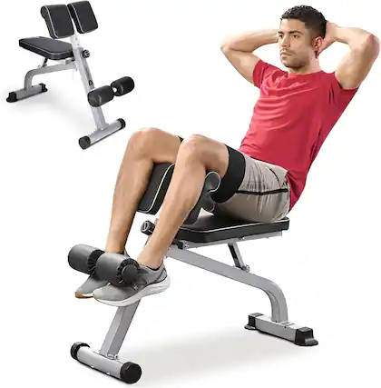 Front. LifePro - LifePro SculptTrainer Lite Roman Chair - Foldable Hyperextension Bench & Adjustable Ab Bench for Home Gym - Silver.