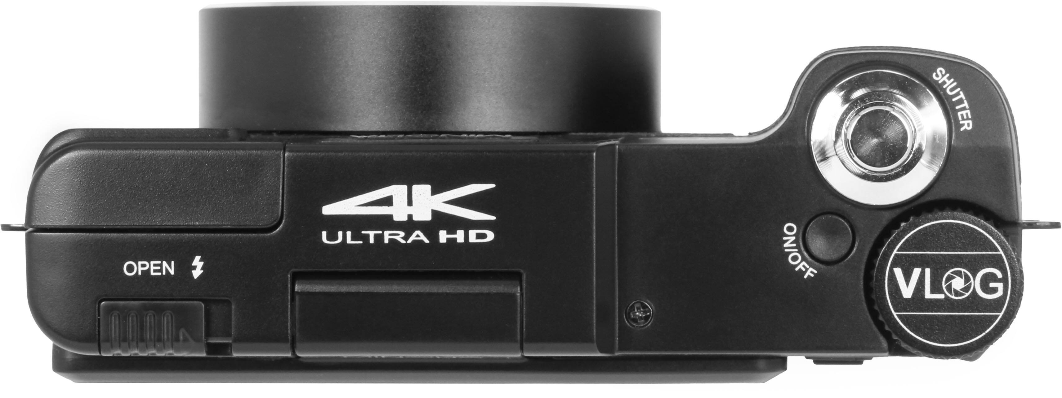 The text on the image reads: "OPEN $ AK ULTRA HD ON/OFF SHUTTER VLOG."