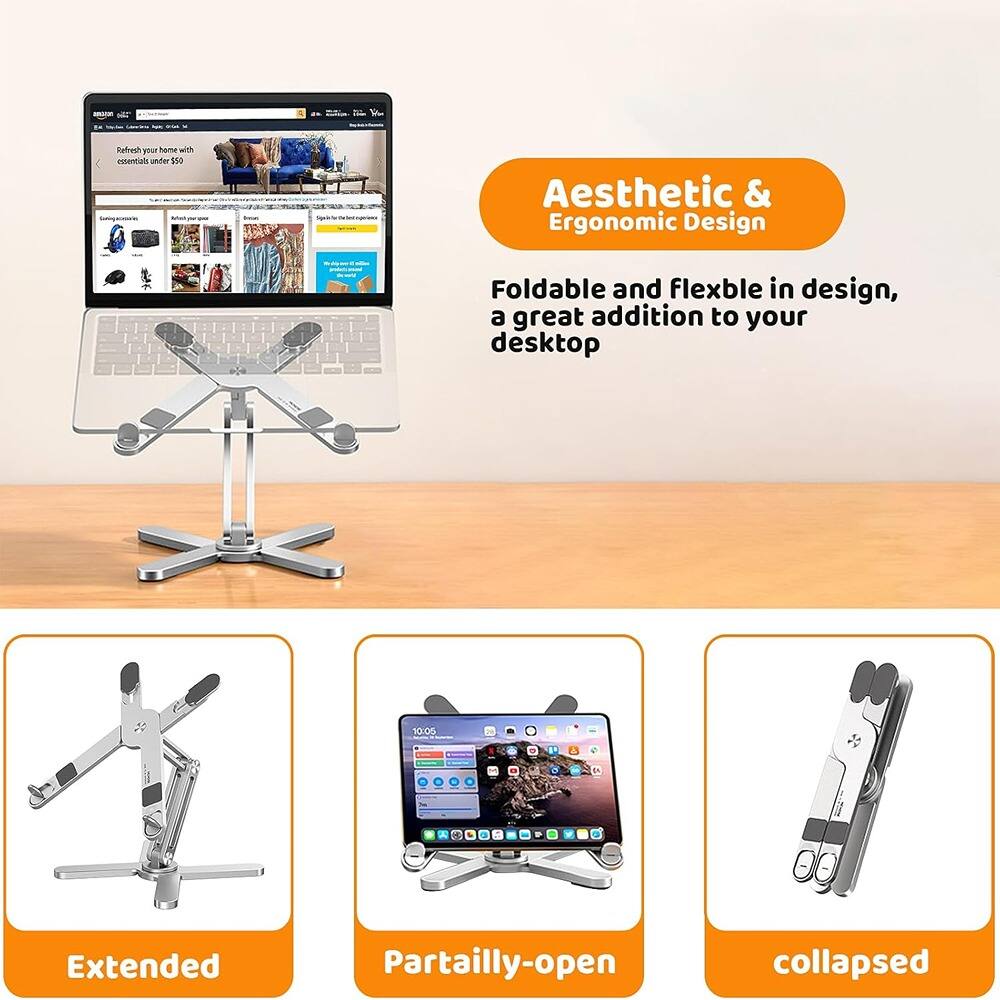 Aesthetic & Ergonomic Design

Foldable and flexible in design, a great addition to your desktop

Extended

Partially-open

collapsed