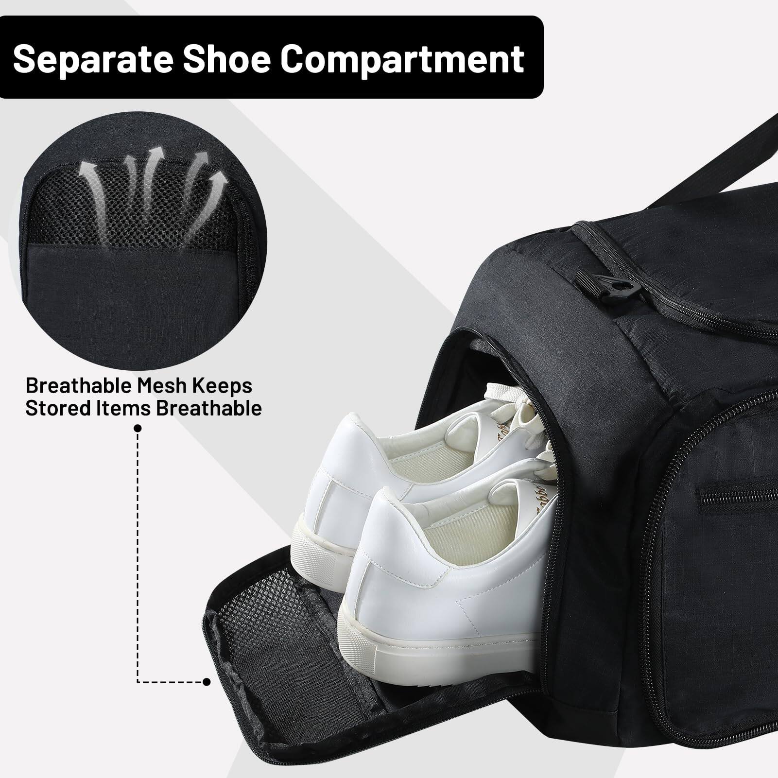 Separate Shoe Compartment

Breathable Mesh Keeps Stored Items Breathable