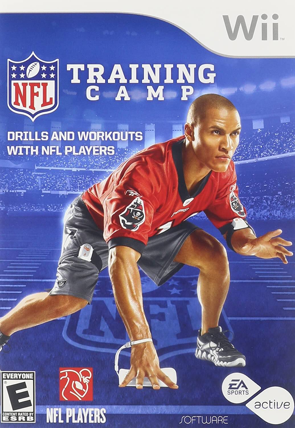 Wii™  
TRAINING CAMP  
DRILLS AND WORKOUTS WITH NFL PLAYERS  

EVERYONE  
E  
CONTENT RATED BY ESRB  

NFL PLAYERS  

EA SPORTS  
active  
SOFTWARE