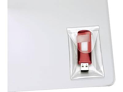 Alt View 2. Cardinal - HOLDit! Poly USB Pockets, Clear, 6/Pack - Clear.