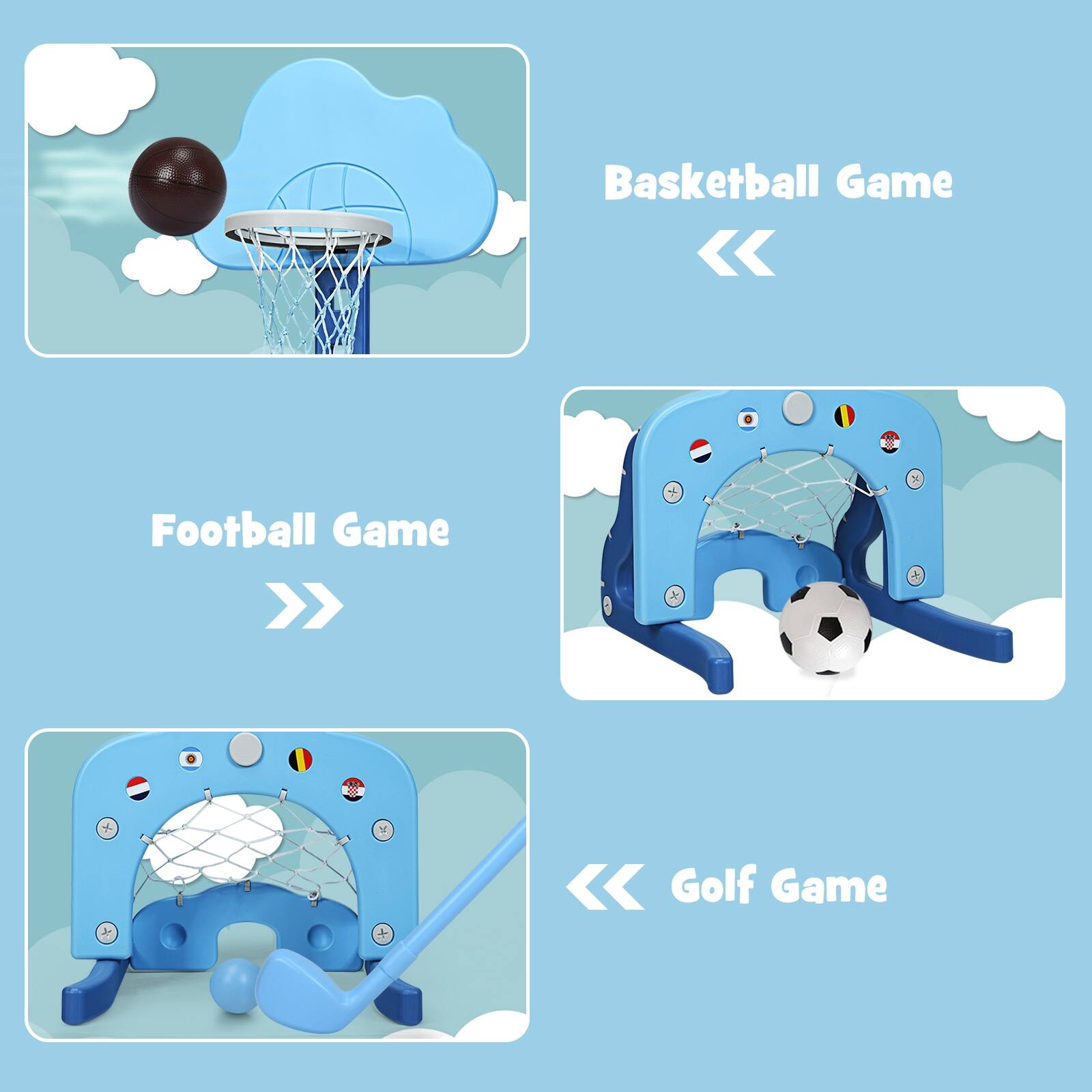 Basketball Game << Football Game >> Golf Game