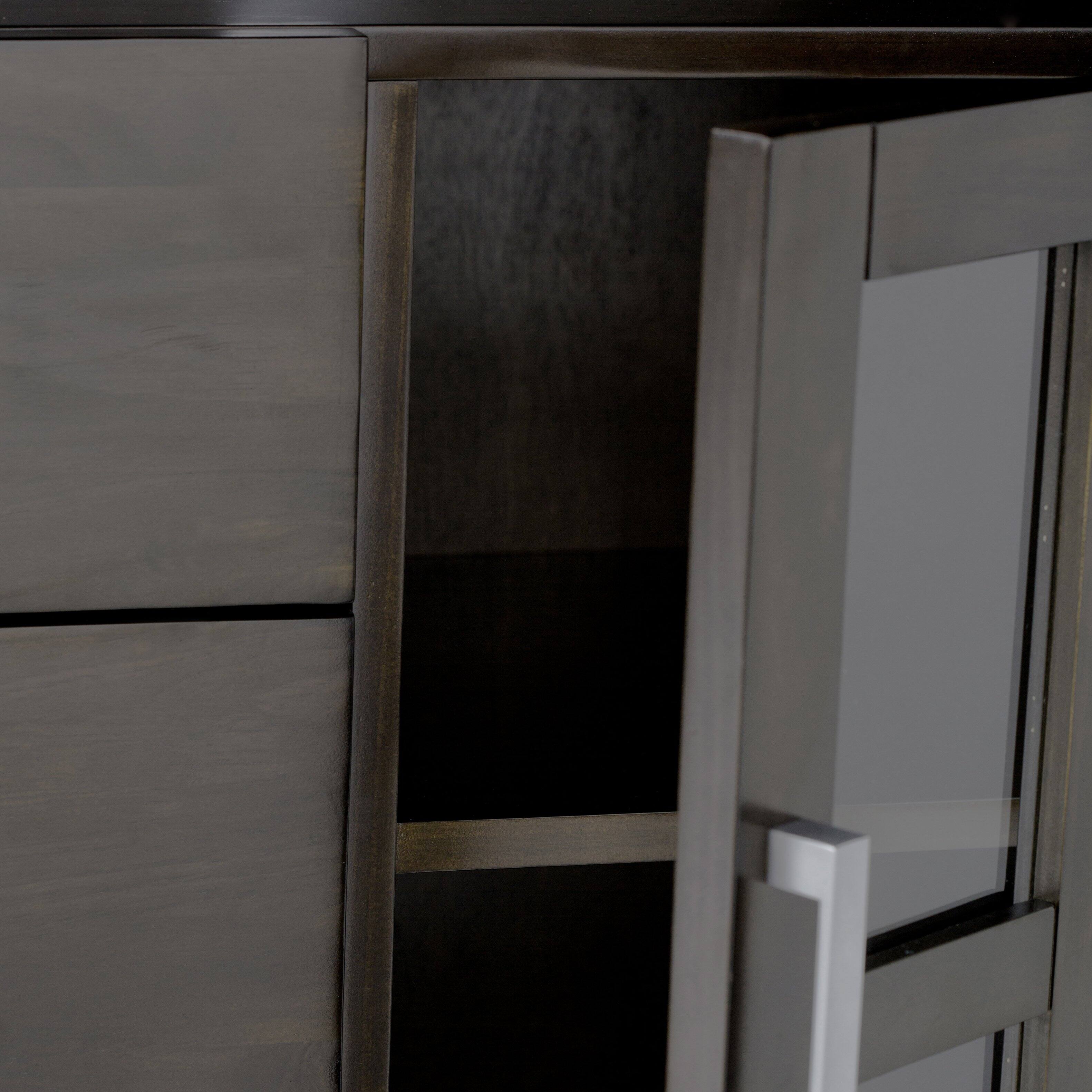 Alt View 11. Simpli Home - Connaught SOLID WOOD 72 inch Wide TV Stand in Fog Grey For TVs up to 80 inches - Fog Grey.