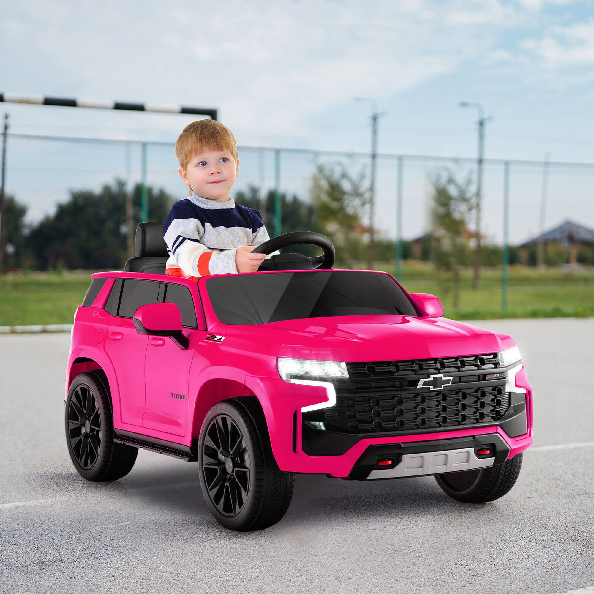 Alt View 1. Gymax - Gymax 12V Kids Ride On Car Chevrolet Tahoe Electric Truck SUV Remote w/ Light & Music Pink - Pink.