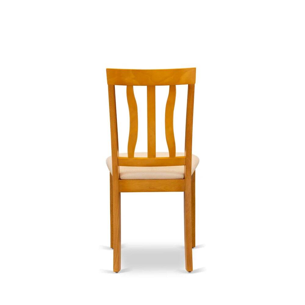 Alt View 4. East West Furniture - Antique Dining Chairs - Linen Fabric Upholstered Wooden Chairs, Set of 2 - Brown.