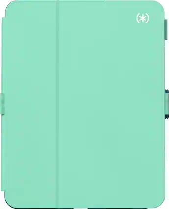 Front. Speck - Balance Folio Case for Apple iPad 11"(A16 chip 2025) and iPad 10.9" (10th Generation) - Jelly Mint/Piccard's Blue.