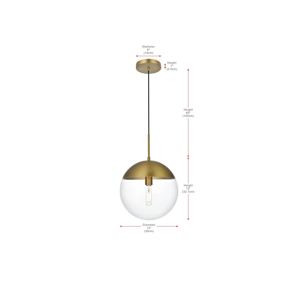 Living District - Eclipse 12 Inch Pendant Clear Shade in Chrome - Satin Gold And Clear price history on PriceWatchPro