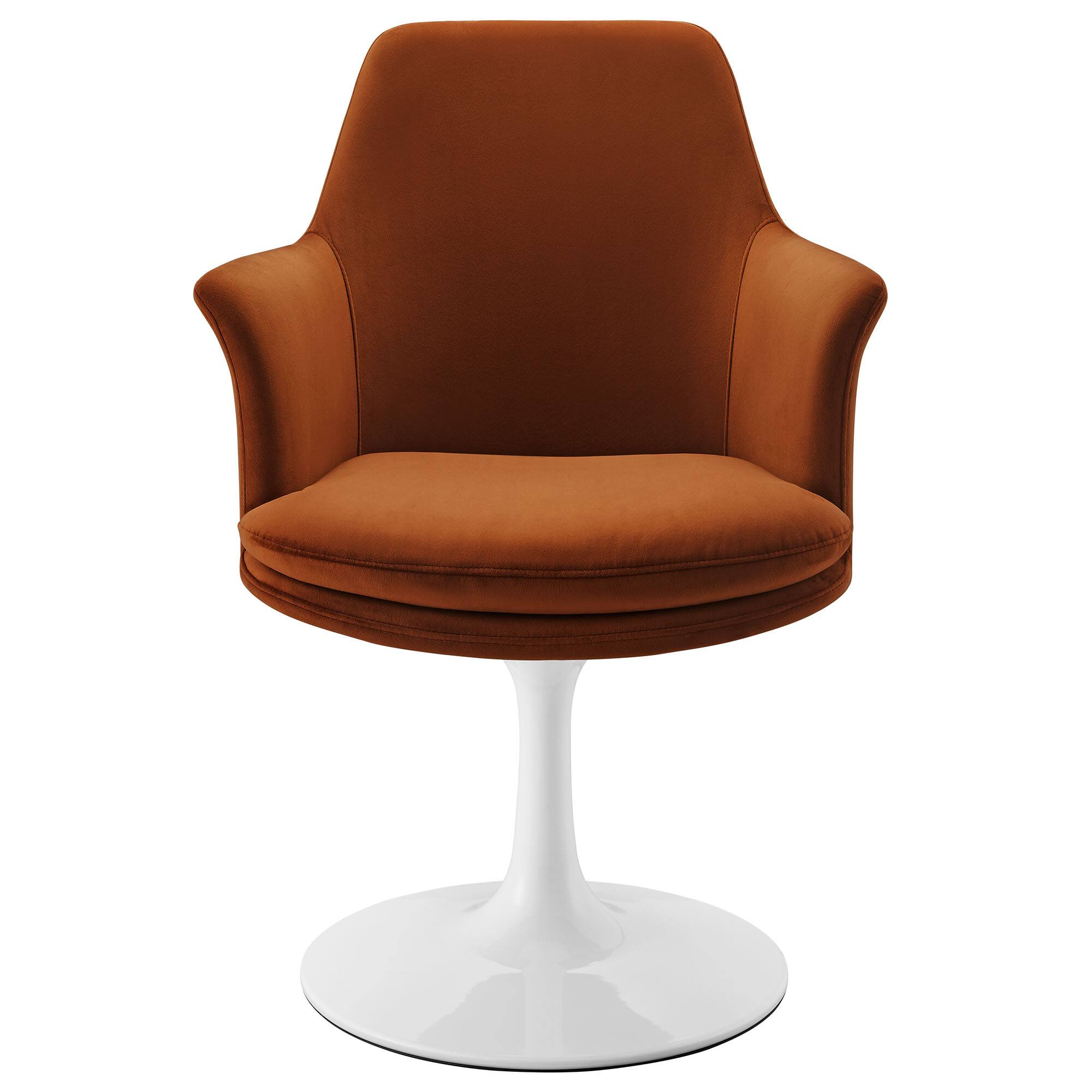 Lippa Swivel Dining Armchair by Modway - White Rust