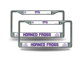Rico Industries - Texas Christian University TCU Horned Frogs Chrome Metal License Plate Frame - Set of 2 Frames - Multi