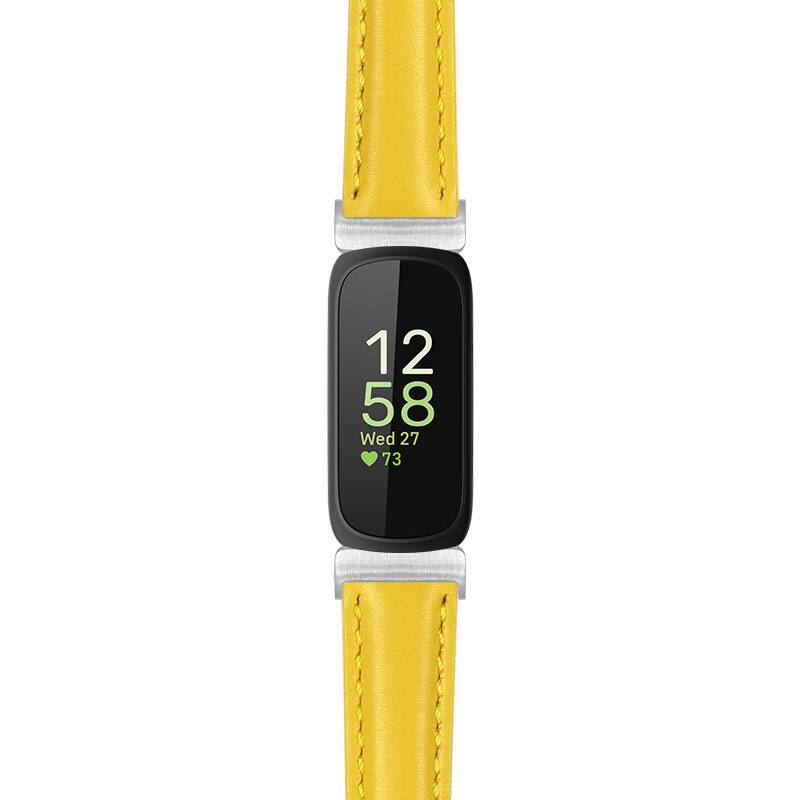 StrapsCo - Everyday Leather Watch Band Strap For Fitbit Inspire 3 (Extra Short) - Yellow (Silver Hardware) price history on PriceWatchPro